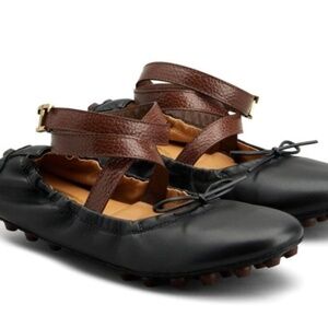 Tod's Gommino Wraparound Style Ballerina Shoes SZ 39 - NEW